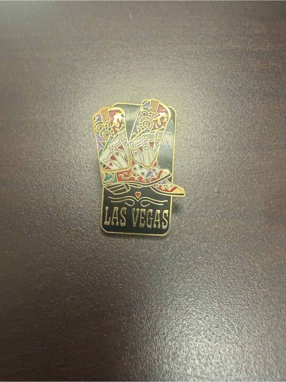 Las Vegas vintage cowboy Boots cards Decorative lapel Pin -western.